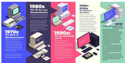 Sejarah komputer dari mesin raksasa ENIAC hingga laptop modern berbasis AI untuk layanan sewa komputer.