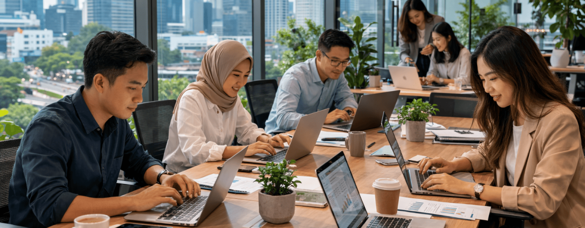 sewa laptop murah untuk bisnis di kantor dengan perangkat laptop siap digunakan